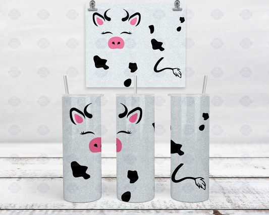 Cow Print Tumbler with Straw Lid - Travel Mug for Iced Coffee Ideal Cow Gifts for Girls