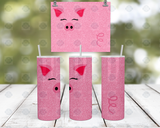 Pig Tumbler Cup with Straw Lid  Cute Iced Coffee Travel Mug Ideal Gift for Pig Lovers and Girls