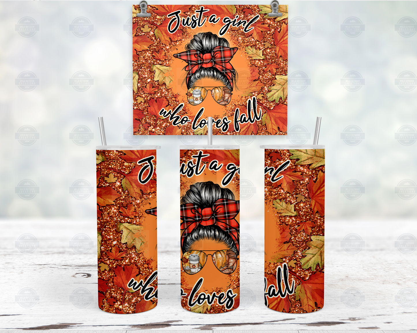 Just A Girl Who Loves Fall Tumbler Cup, Fall Tumbler for Best Friend, Iced Coffee Tumbler with Straw and Lid,