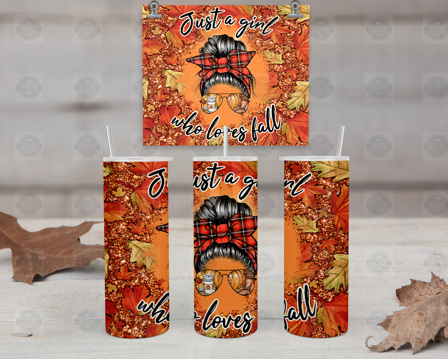 Just A Girl Who Loves Fall Tumbler Cup, Fall Tumbler for Best Friend, Iced Coffee Tumbler with Straw and Lid,