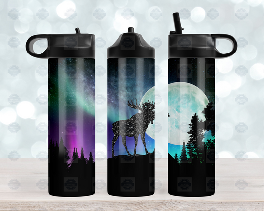 Moose Northern Lights 20oz Water Bottle with Flip Top Lid