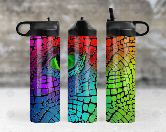 Rainbow Dragon Eye 20oz Travel Water Bottle with Flip Top Lid