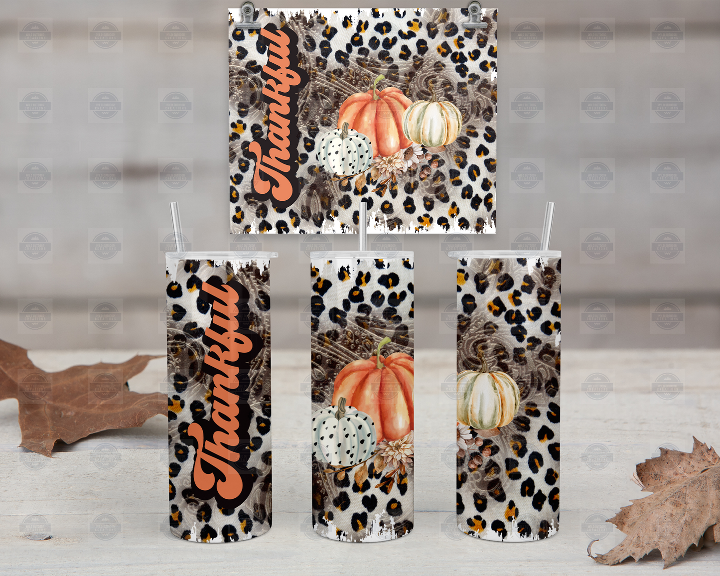 Boho Thankful Tumbler Cup with Lid and Straw, Travel Coffee Tumbler for Mom, On the Go Water Bottle