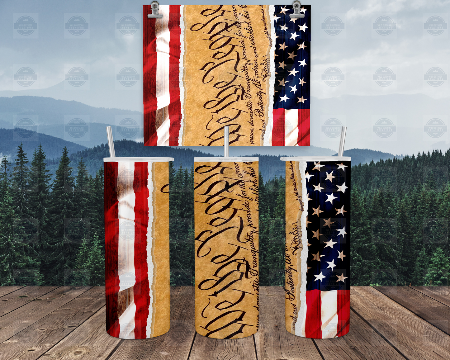 USA Flag We Are The People 20oz Skinny Tumbler with Straw and Lid, Travel Coffee Mug